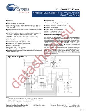 CY14B104K-ZS45XI datasheet  